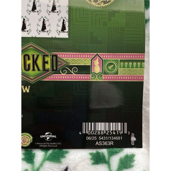 Wicked Elphaba Soft Plush Throw Blanket 50 X 70” Wizard of Oz White Ht Broom NEW - Picture 4 of 12
